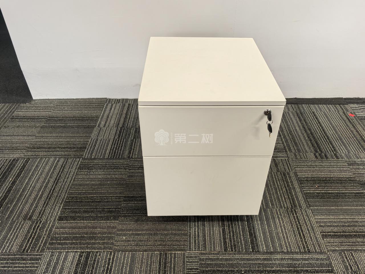 钢制二手小推柜活动柜两抽桌下柜储物柜可移动柜子