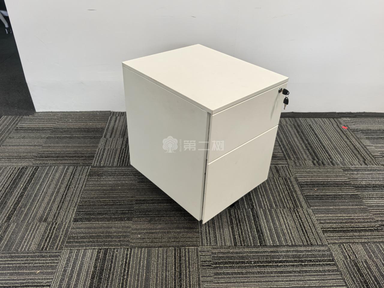 钢制二手小推柜活动柜两抽桌下柜储物柜可移动柜子