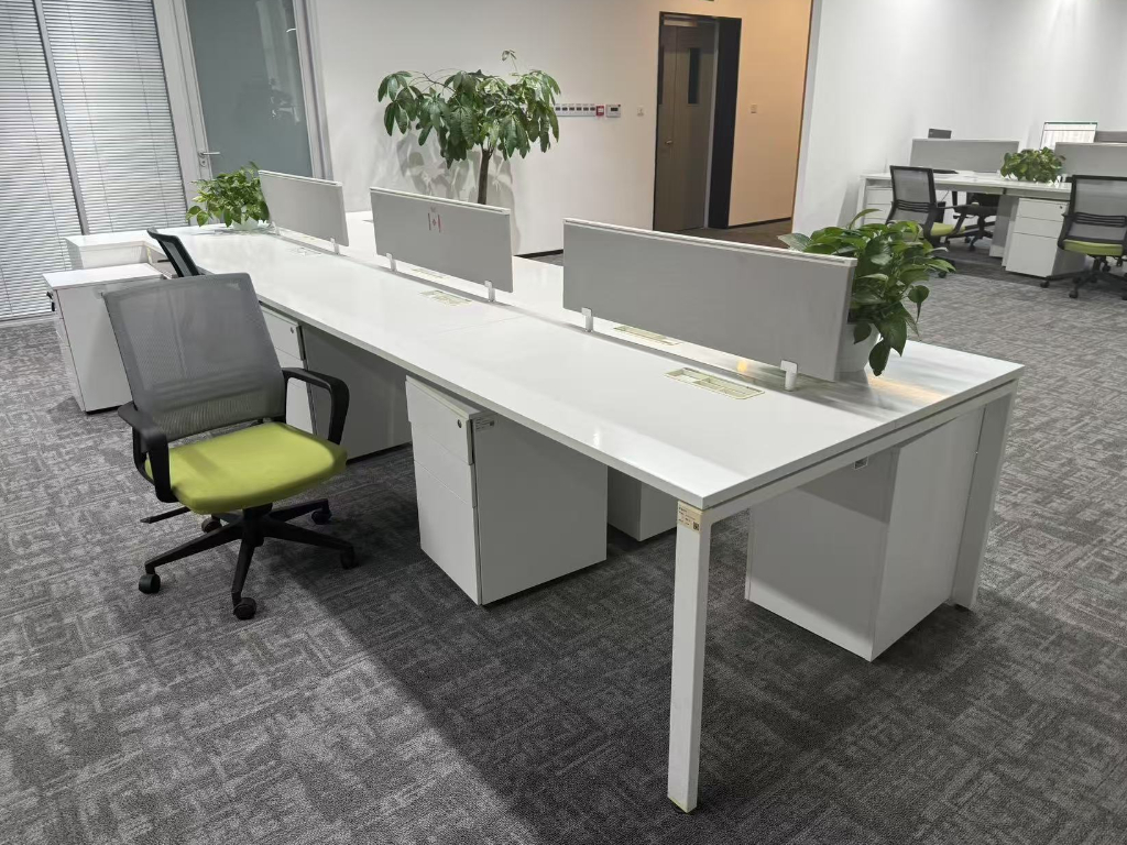 震旦二手办公桌电脑桌职员工位员工开放式直条桌子