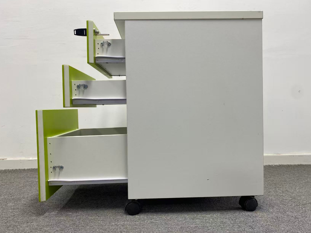 木质二手活动柜三抽小推柜可移动储物柜文件柜矮柜