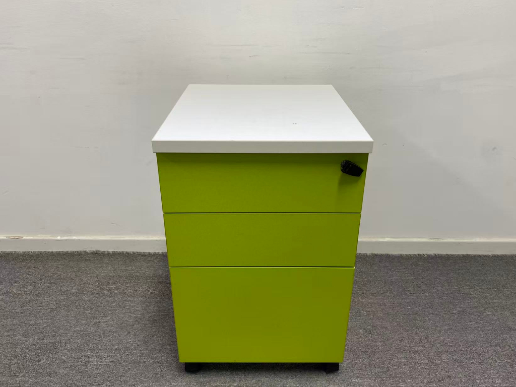 木质二手活动柜三抽小推柜可移动储物柜文件柜矮柜