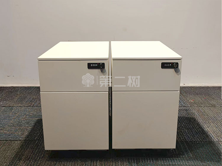 9成新钢制二手两抽柜桌下小推柜活动柜储物二手柜子