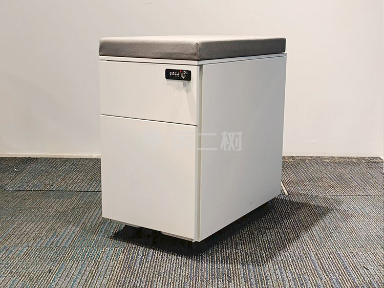 9成新钢制二手两抽柜桌下小推柜活动柜储物二手柜子