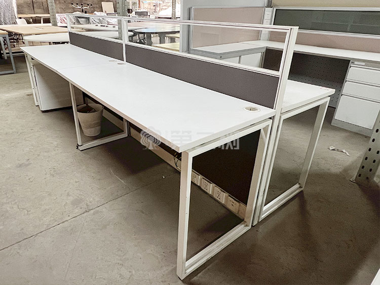 开放式二手办公桌电脑桌职员桌子 二手屏风工位直条桌