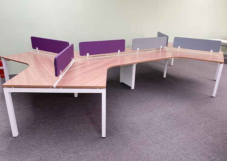 9成新诺梵二手异型工位三角三人办公桌电脑桌职员桌