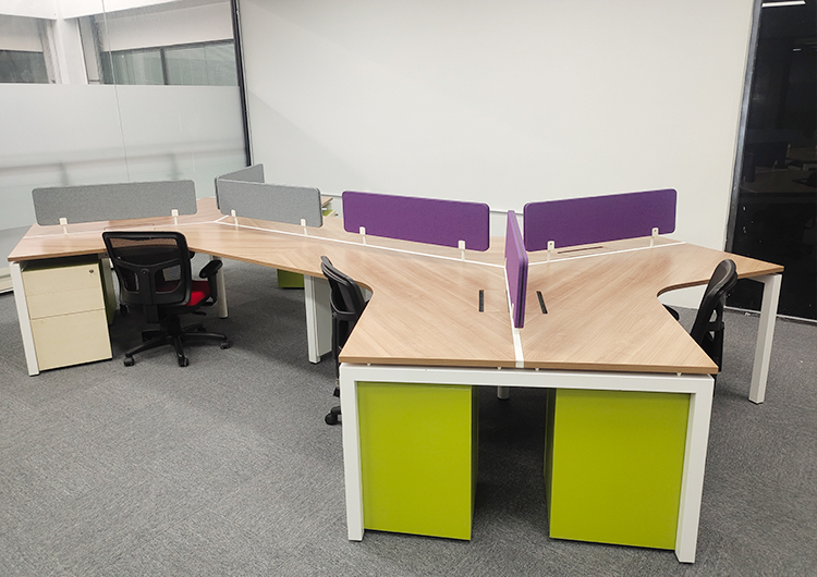 9成新诺梵二手异型工位三角三人办公桌电脑桌职员桌