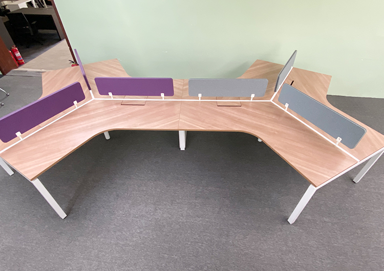 9成新诺梵二手异型工位三角三人办公桌电脑桌职员桌