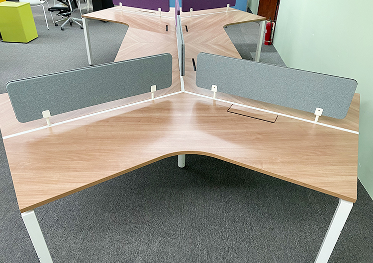 9成新诺梵二手异型工位三角三人办公桌电脑桌职员桌