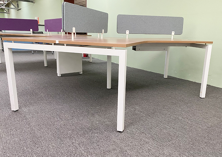 9成新诺梵二手异型工位三角三人办公桌电脑桌职员桌