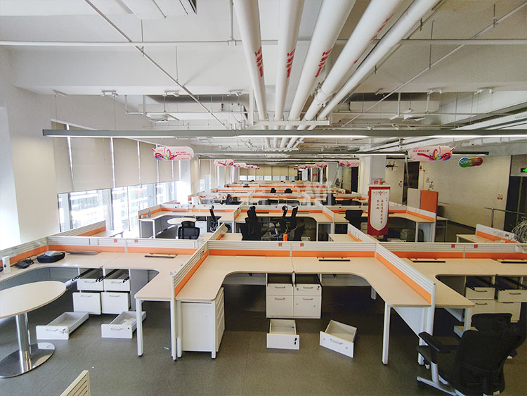 9成新百利二手L型办公桌电脑桌屏风工位卡座大尺寸员工桌子