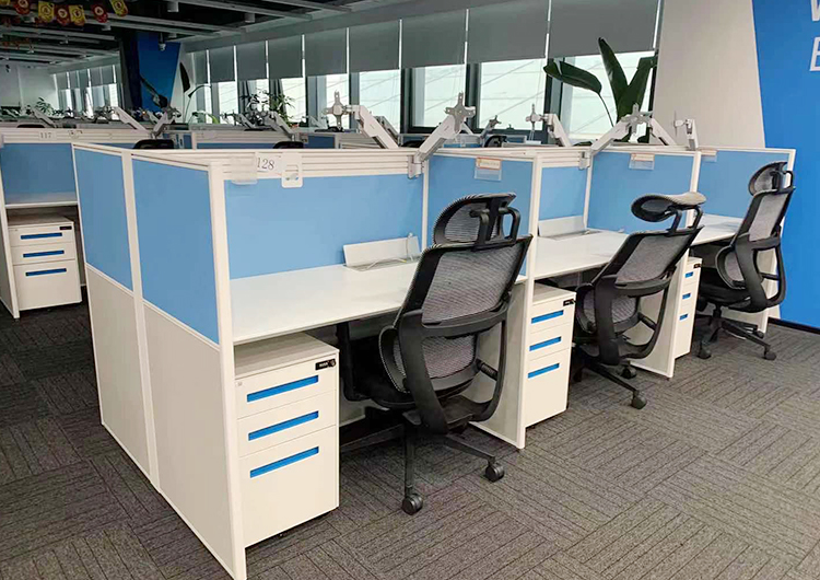 9成新欧林二手办公桌员工电脑桌职员桌子高屏风工位 