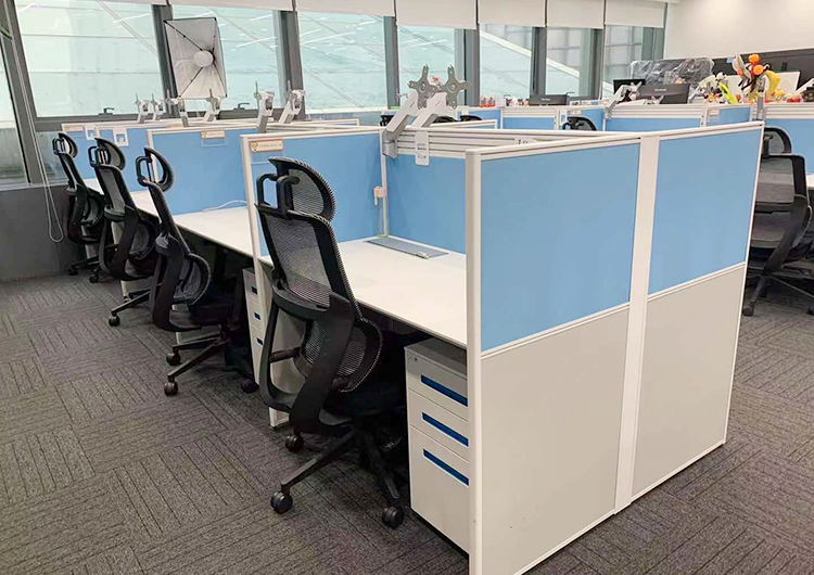 9成新欧林二手办公桌员工电脑桌职员桌子高屏风工位 